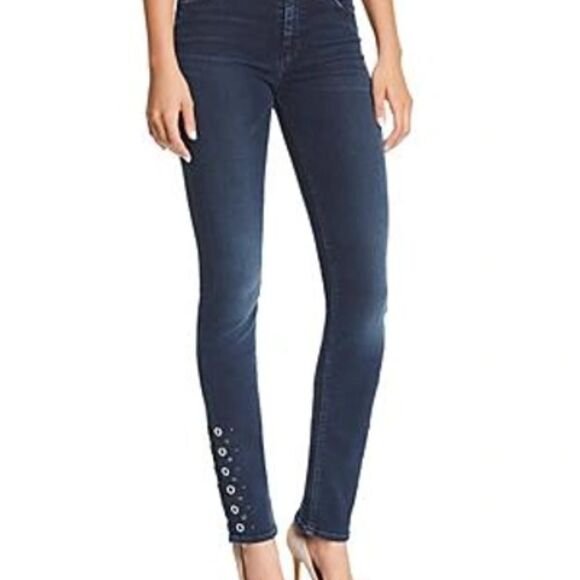 Hudson Nico Blue Denim Studded Cigarette Ankle Jeans - Picture 6 of 6